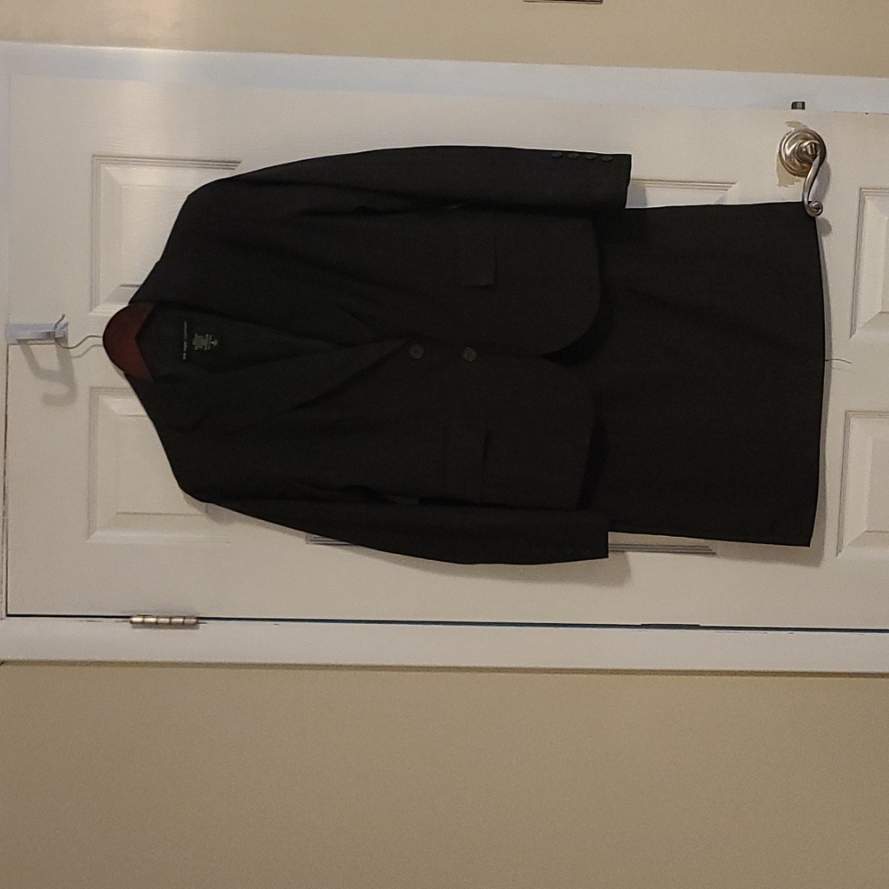New York & Company Charcoal Gray Pin Striped Skirt Suit